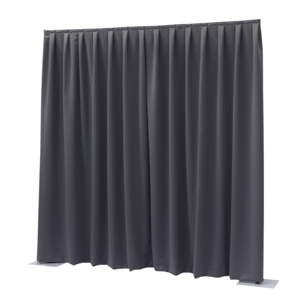 Wentex Pipe and Drape Dimout Pleated Curtain, 3.3M (W) x 4M (H) - Dark Grey
